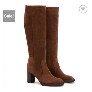 NEW $650 AQUATALIA Breanna Brown suede heel knee high boot women size 6.5